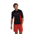 Black - Side - Animal Mens Kai Recycled Rash Guard