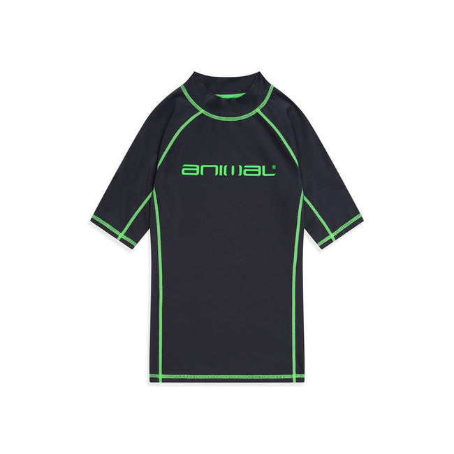 Black - Front - Animal Childrens-Kids Kai Rash Guard