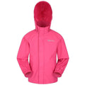 Bright Pink - Front - Mountain Warehouse Childrens-Kids Pakka Waterproof Jacket