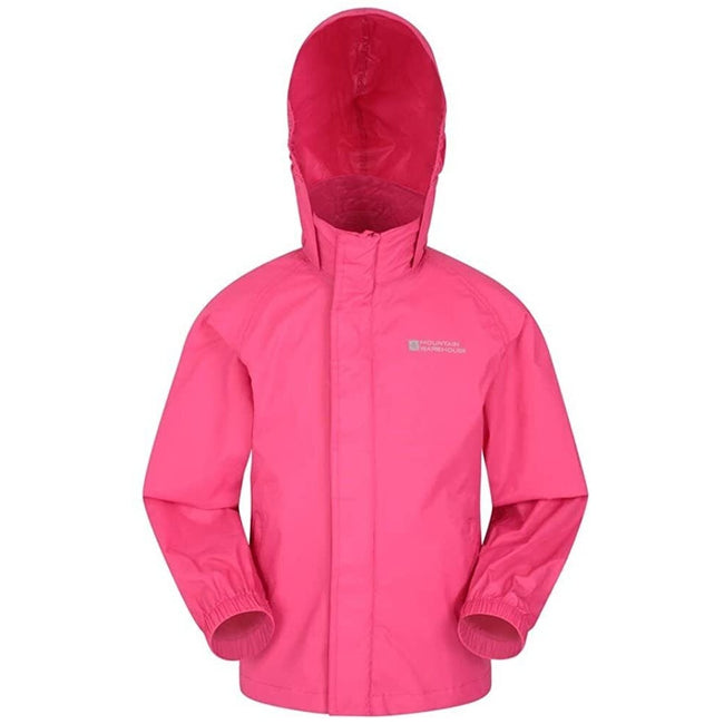Bright Pink - Front - Mountain Warehouse Childrens-Kids Pakka Waterproof Jacket