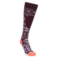 Burgundy - Front - Mountain Warehouse Womens-Ladies Polar Patterned Technical Ski Socks