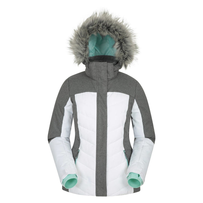 White - Front - Mountain Warehouse Womens-Ladies Pyrenees Padded Ski Jacket