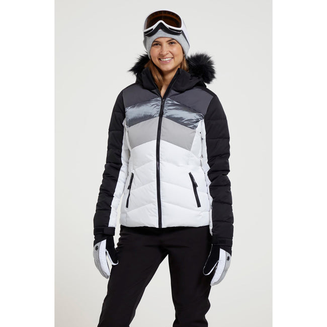 White-Black - Front - Mountain Warehouse Womens-Ladies Cascade Padded Ski Jacket