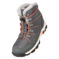 Gray-Orange - Front - Mountain Warehouse Childrens-Kids Comet Waterproof Snow Boots