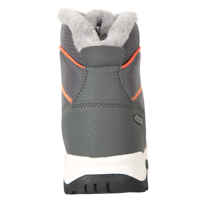Gray-Orange - Back - Mountain Warehouse Childrens-Kids Comet Waterproof Snow Boots