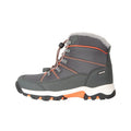 Gray-Orange - Side - Mountain Warehouse Childrens-Kids Comet Waterproof Snow Boots