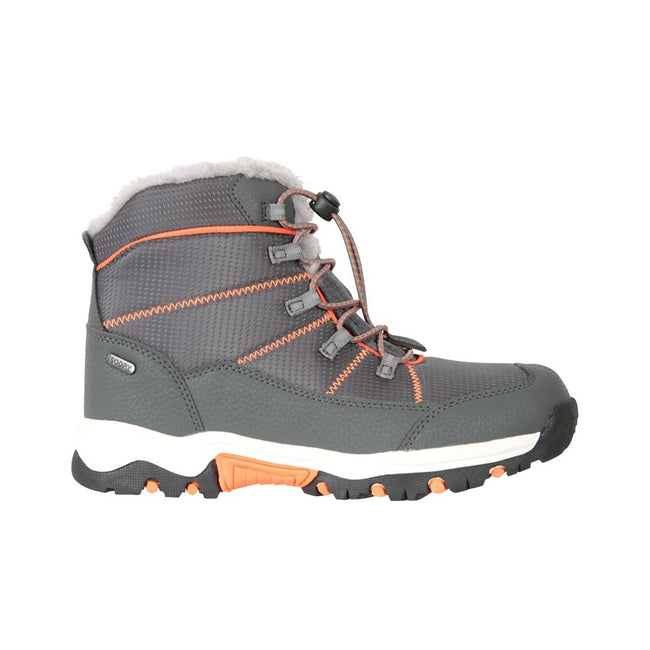 Gray-Orange - Lifestyle - Mountain Warehouse Childrens-Kids Comet Waterproof Snow Boots