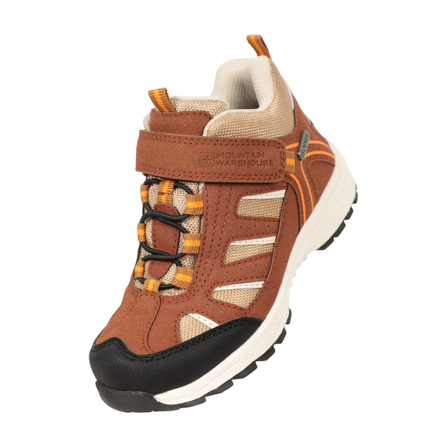 Brown - Front - Mountain Warehouse Childrens-Kids Drift Waterproof Walking Boots