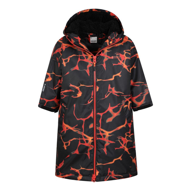 Red-Black - Pack Shot - Mountain Warehouse Childrens-Kids Tidal Electro Pulse Waterproof Robe