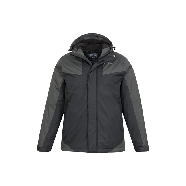 Black-Gray - Pack Shot - Mountain Warehouse Mens Dusk III Ski Jacket