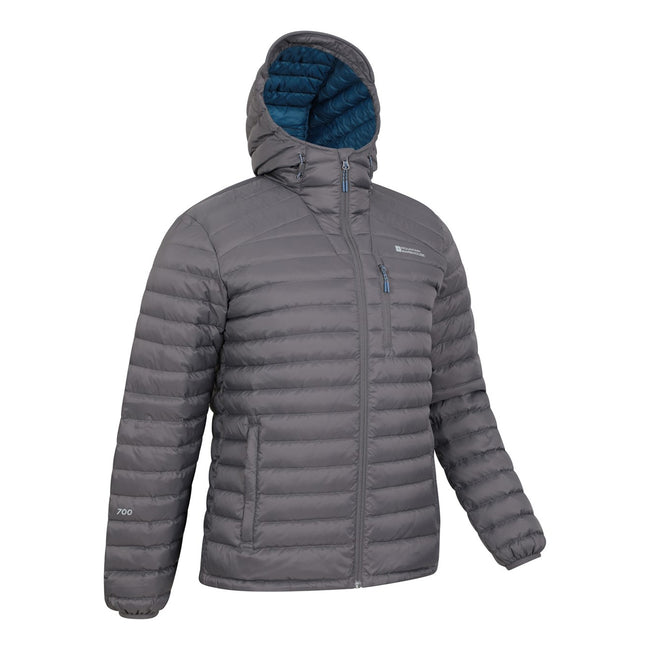 Gray - Back - Mountain Warehouse Mens Henry II Extreme Down Filled Padded Jacket