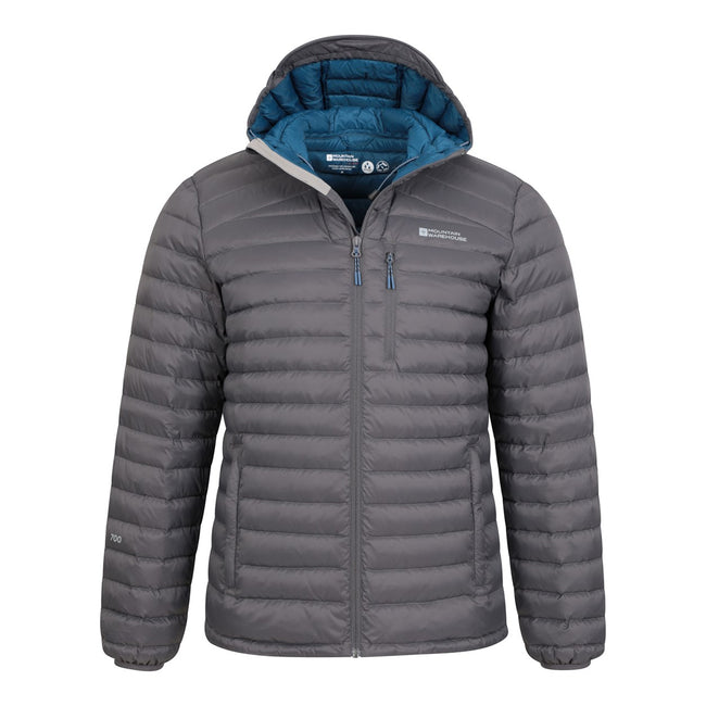 Gray - Pack Shot - Mountain Warehouse Mens Henry II Extreme Down Filled Padded Jacket