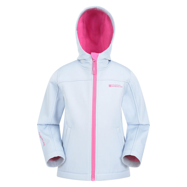 Turquoise - Front - Mountain Warehouse Childrens-Kids Exodus Water Resistant Soft Shell Jacket