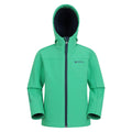 Forest Khaki - Front - Mountain Warehouse Childrens-Kids Exodus Water Resistant Soft Shell Jacket