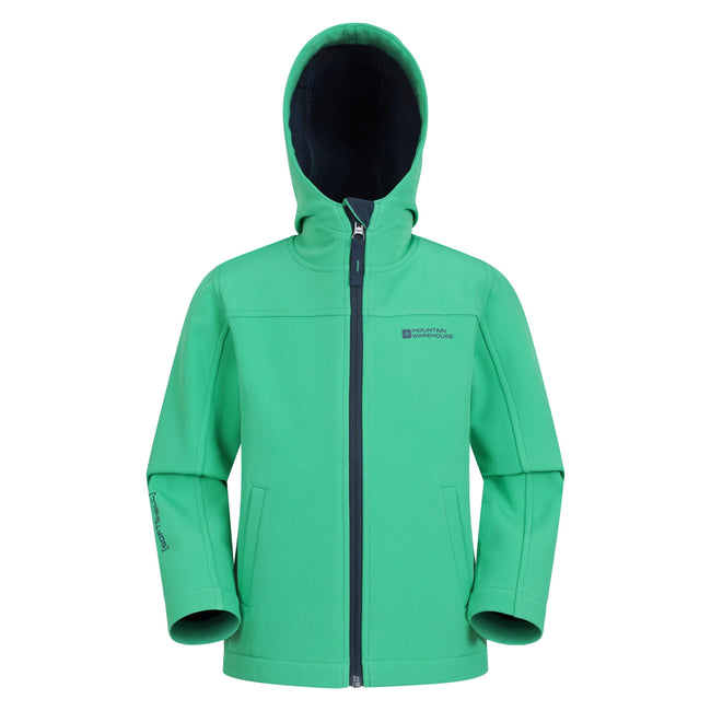 Forest Khaki - Front - Mountain Warehouse Childrens-Kids Exodus Water Resistant Soft Shell Jacket