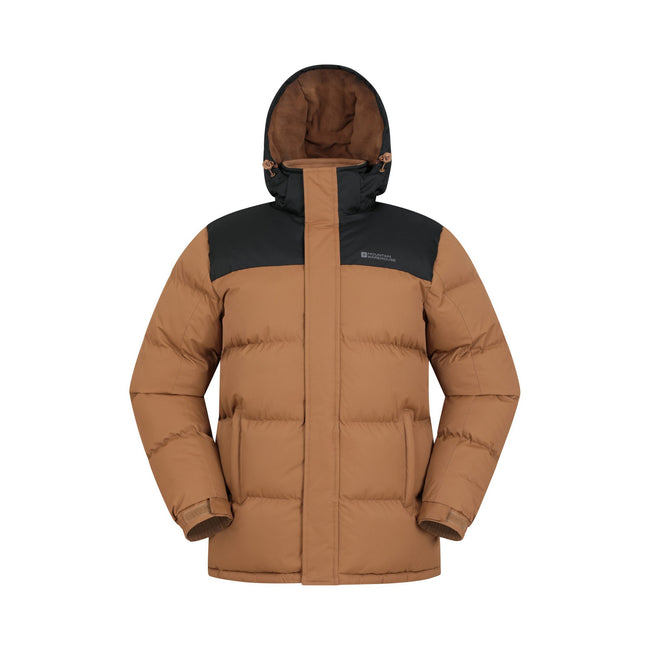 Orange-Black - Front - Mountain Warehouse Mens Snow Padded Jacket