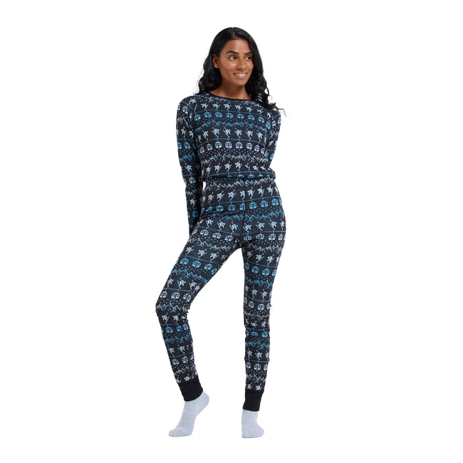 Teal - Lifestyle - Mountain Warehouse Womens-Ladies Patterned Thermal Base Layers