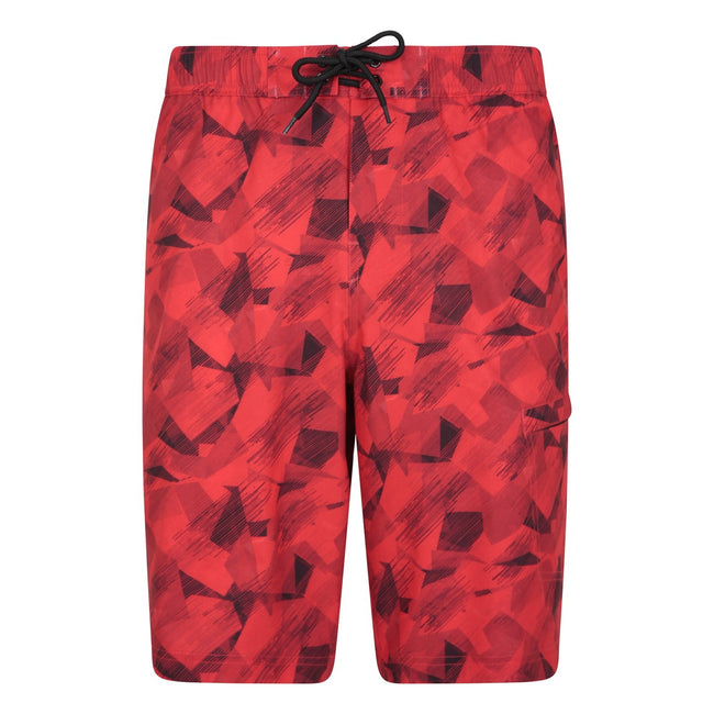 Red - Front - Mountain Warehouse Mens Printed Swim Shorts