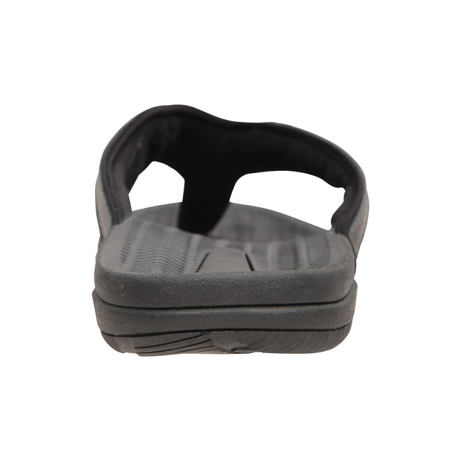 Black - Back - Mountain Warehouse Mens Leather Flip Flops