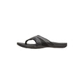 Black - Close up - Mountain Warehouse Mens Leather Flip Flops