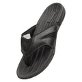 Black - Front - Mountain Warehouse Mens Leather Flip Flops