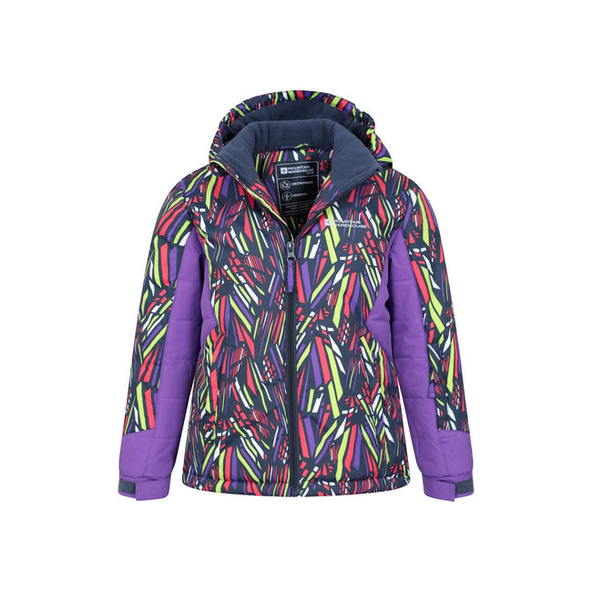 Multicolored - Pack Shot - Mountain Warehouse Childrens-Kids Vortex Printed Ski Jacket