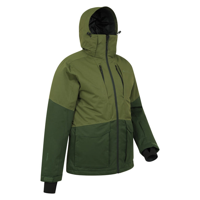 Khaki Green - Lifestyle - Mountain Warehouse Mens Interstellar Colour Block Waterproof Ski Jacket