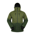 Khaki Green - Front - Mountain Warehouse Mens Interstellar Colour Block Waterproof Ski Jacket