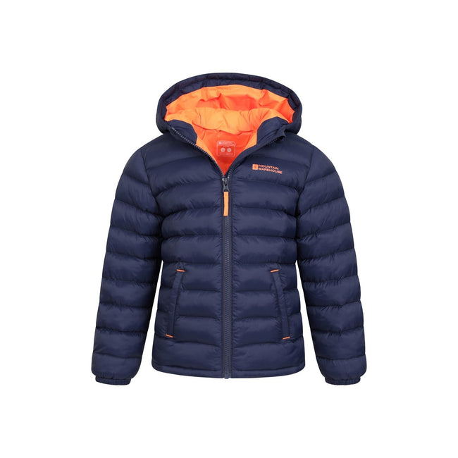 Navy - Pack Shot - Mountain Warehouse Childrens-Kids Seasons II Padded Jacket