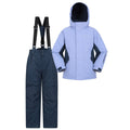 Purple - Front - Mountain Warehouse Childrens-Kids Ski Jacket & Trousers Set