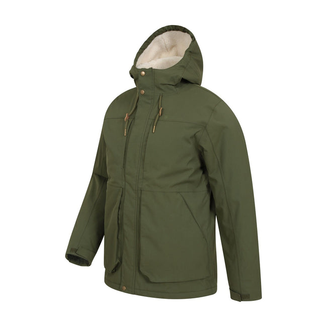 Green - Side - Mountain Warehouse Mens Coastline Borg Waterproof Jacket