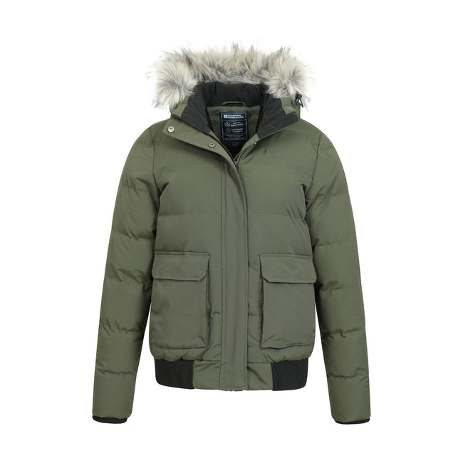 Khaki Green - Pack Shot - Mountain Warehouse Womens-Ladies Franklin Padded Bomber Jacket