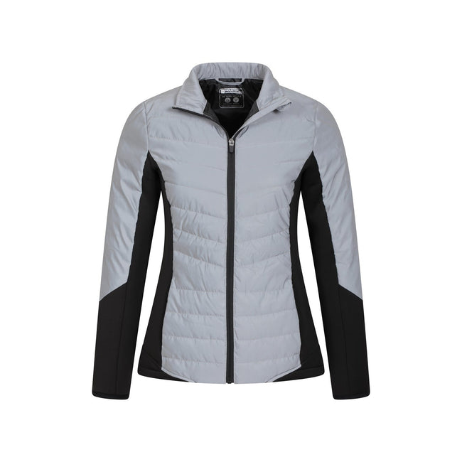 Silver - Pack Shot - Mountain Warehouse Womens-Ladies Iso-Viz Reflective Padded Jacket