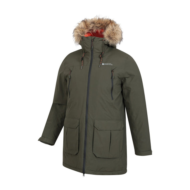 Khaki Green - Side - Mountain Warehouse Mens Traverse Hybrid Waterproof Jacket