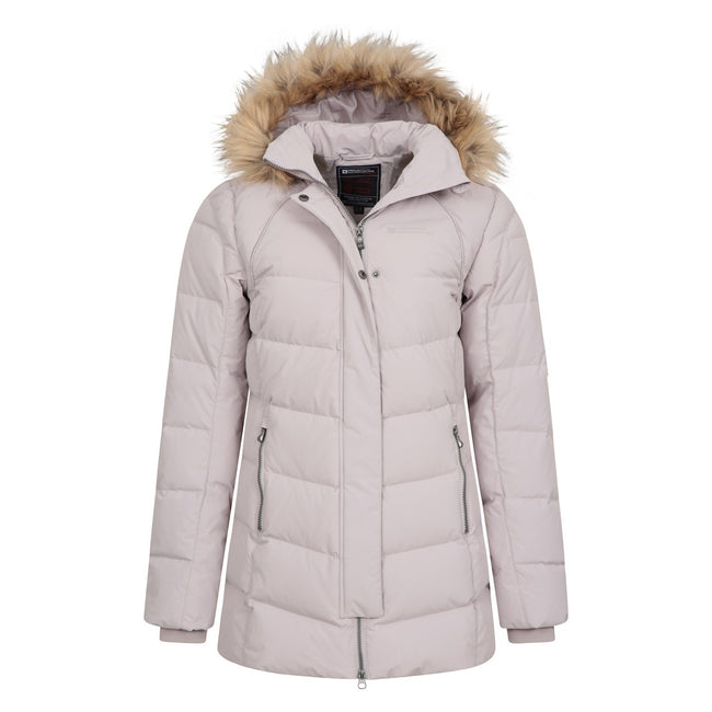 Light Beige - Pack Shot - Mountain Warehouse Womens-Ladies Isla II Long Down Jacket
