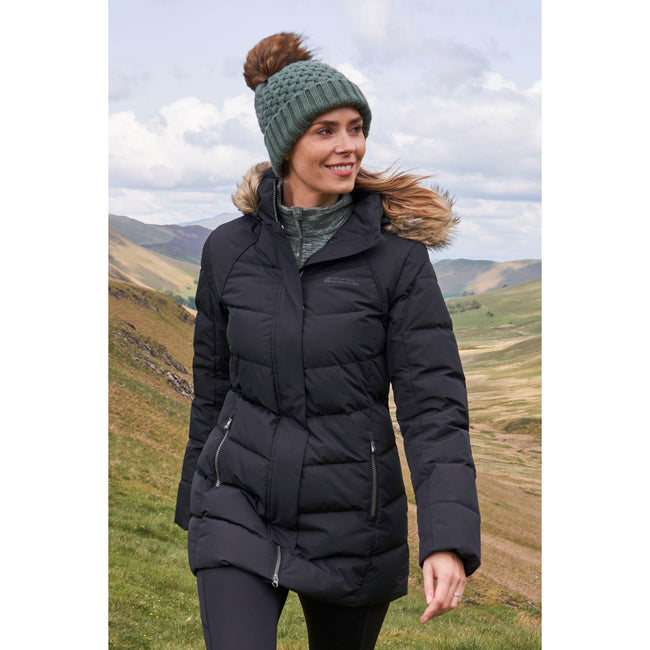 Black - Front - Mountain Warehouse Womens-Ladies Isla II Long Down Jacket