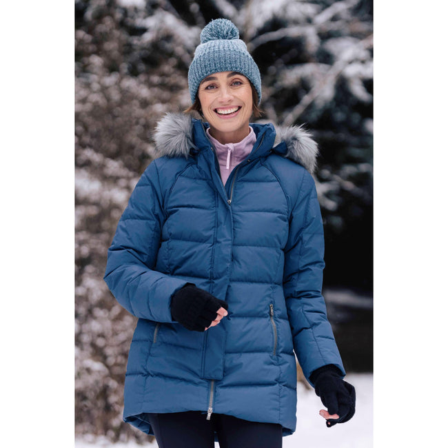 Blue - Front - Mountain Warehouse Womens-Ladies Isla II Long Down Jacket