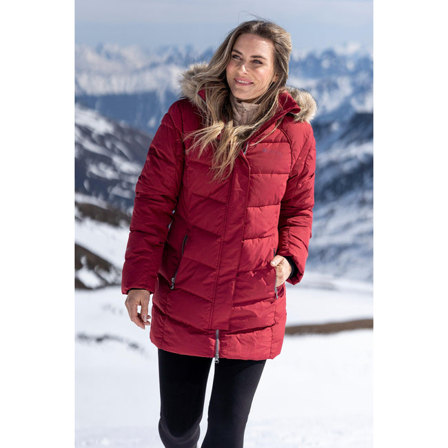 Rust - Front - Mountain Warehouse Womens-Ladies Isla II Long Down Jacket