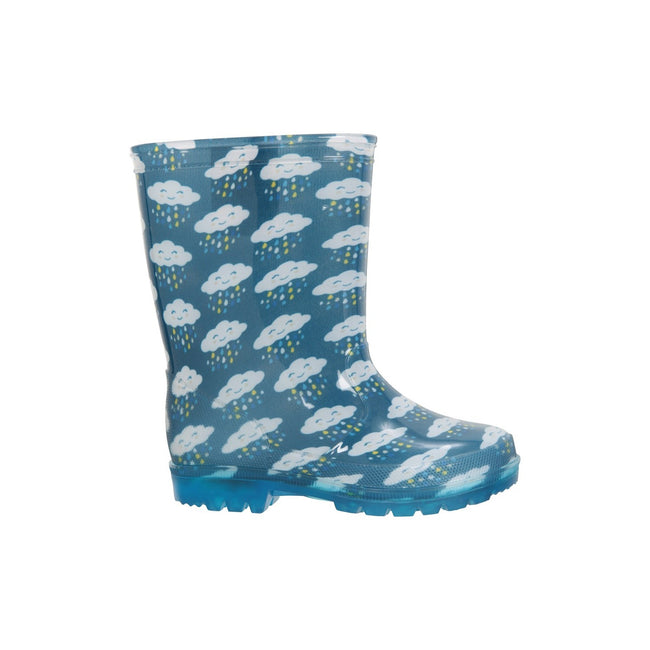 Light Blue - Lifestyle - Mountain Warehouse Childrens-Kids Splash Clouds Galoshes