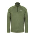 Green - Front - Mountain Warehouse Mens Echo Melange Recycled Half Zip Midlayer