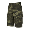 Khaki Green-Black - Pack Shot - Mountain Warehouse Mens Camo Cargo Shorts