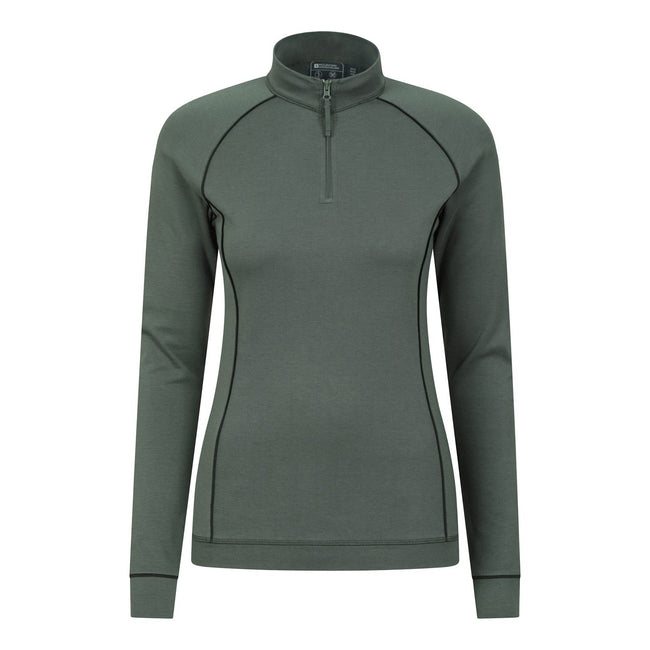 Dark Khaki - Front - Mountain Warehouse Womens-Ladies Bamboo Top