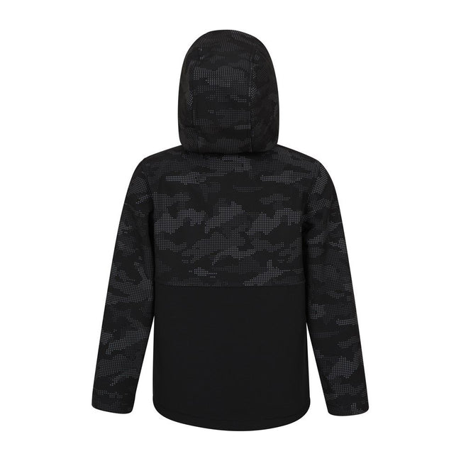Black - Back - Mountain Warehouse Childrens-Kids Exodus Camo Soft Shell Jacket