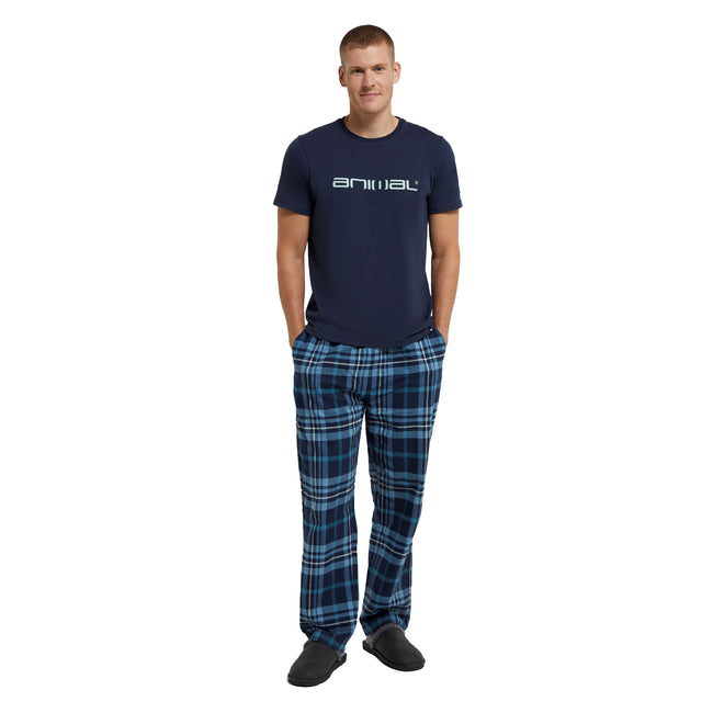 Navy - Close up - Animal Mens Kickback Natural Pajama Set
