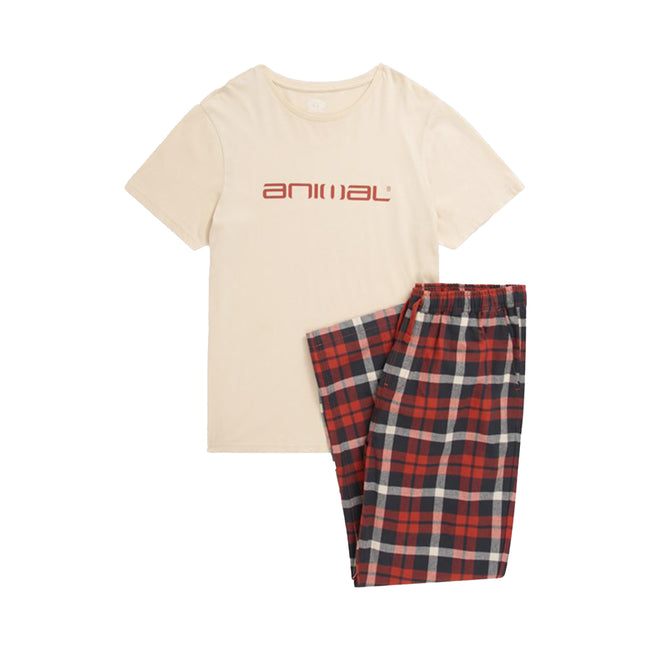 Rust - Front - Animal Mens Kickback Natural Pajama Set