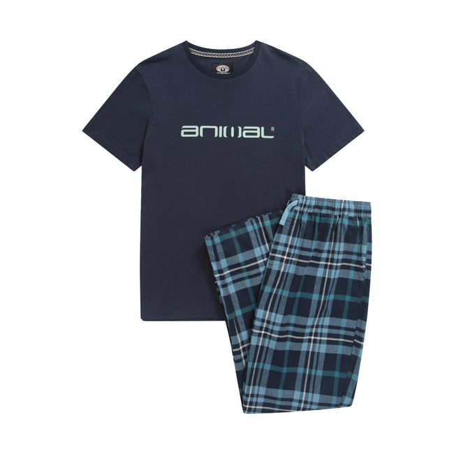 Navy - Front - Animal Mens Kickback Natural Pajama Set