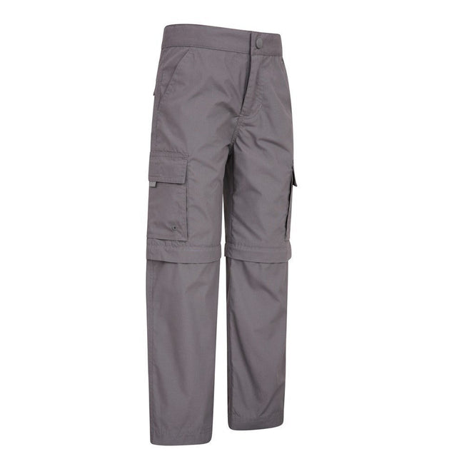 Dark Grey - Back - Mountain Warehouse Childrens-Kids Convertible Active Pants