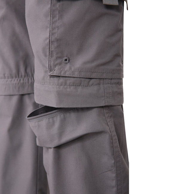 Dark Grey - Pack Shot - Mountain Warehouse Childrens-Kids Convertible Active Pants