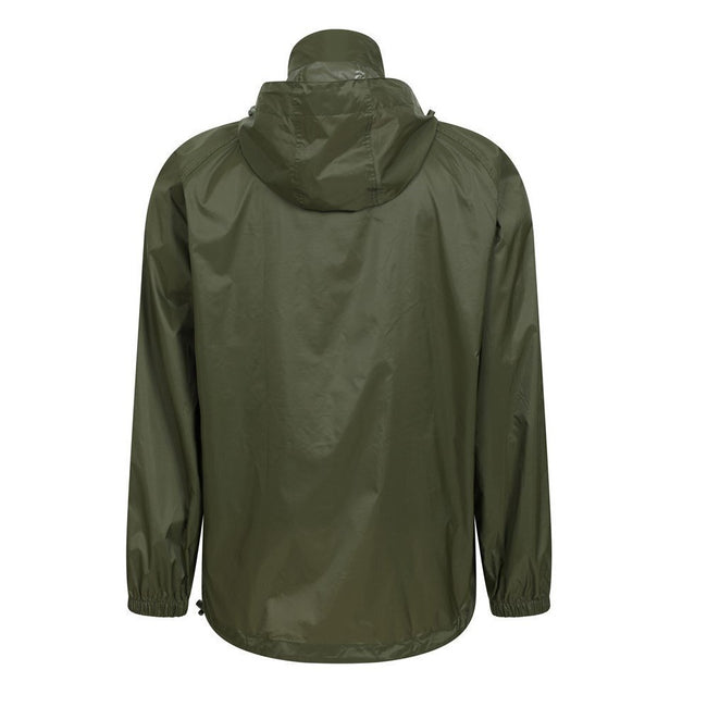 Khaki Green - Back - Mountain Warehouse Mens Waterproof Hooded Jacket