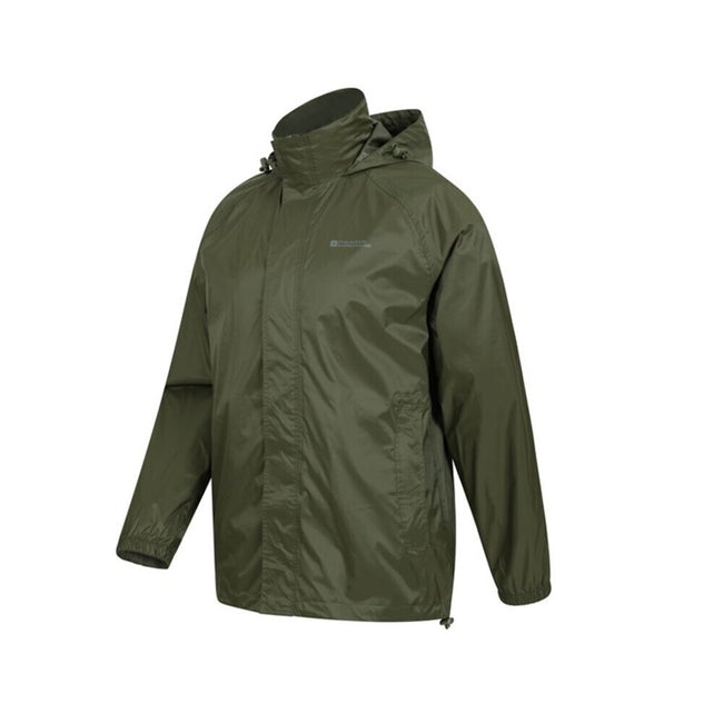Khaki Green - Lifestyle - Mountain Warehouse Mens Waterproof Hooded Jacket
